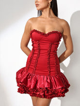 Elegant Ruffled Backless Mini Dress